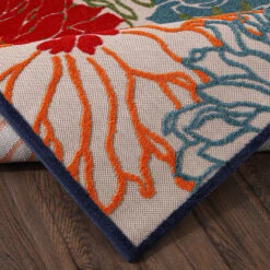 Floral Binnen En Buitenvloerkleed Laagpolig Outdoor Multi - 140x200 CM -Tapijt Wereld 1000092540 0103