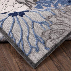 Floral Garden Binnen En Buitenvloerkleed Laagpolig Outdoor Grijs - 200x290 CM -Tapijt Wereld 1000092544 0103