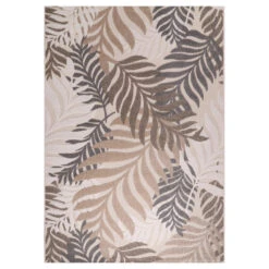 Floral Binnen En Buitenvloerkleed Laagpolig Outdoor Creme - 140x200 CM -Tapijt Wereld 1000092557 0101