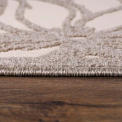 Floral Tuin Binnen En Buitenvloerkleed Laagpolig Outdoor Creme - 140x200 CM -Tapijt Wereld 1000092564 0102