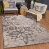 Floral Binnen En Buitenvloerkleed Laagpolig Outdoor Creme - 120x170 CM -Tapijt Wereld 1000092569
