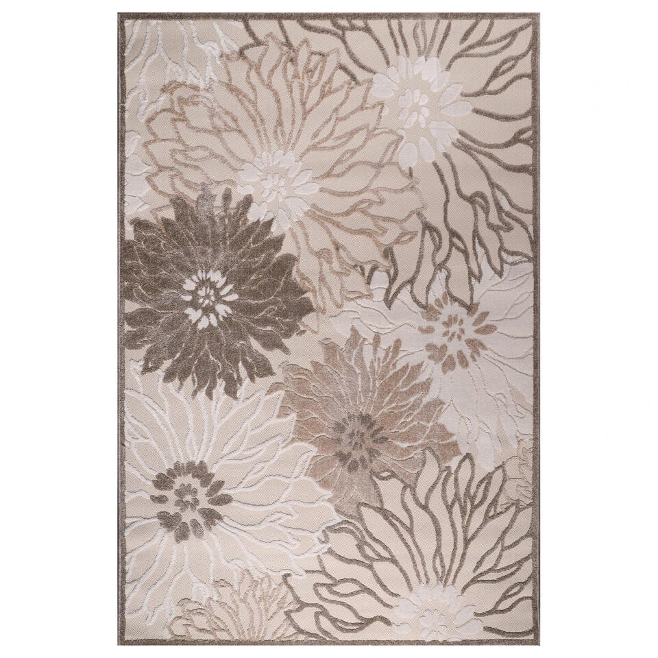 Floral Garden Binnen En Buitenvloerkleed Laagpolig Outdoor Creme - 140x200 CM 4 Floral Garden Binnen En Buitenvloerkleed Laagpolig Outdoor Creme - 140x200 CM - Afbeelding 2