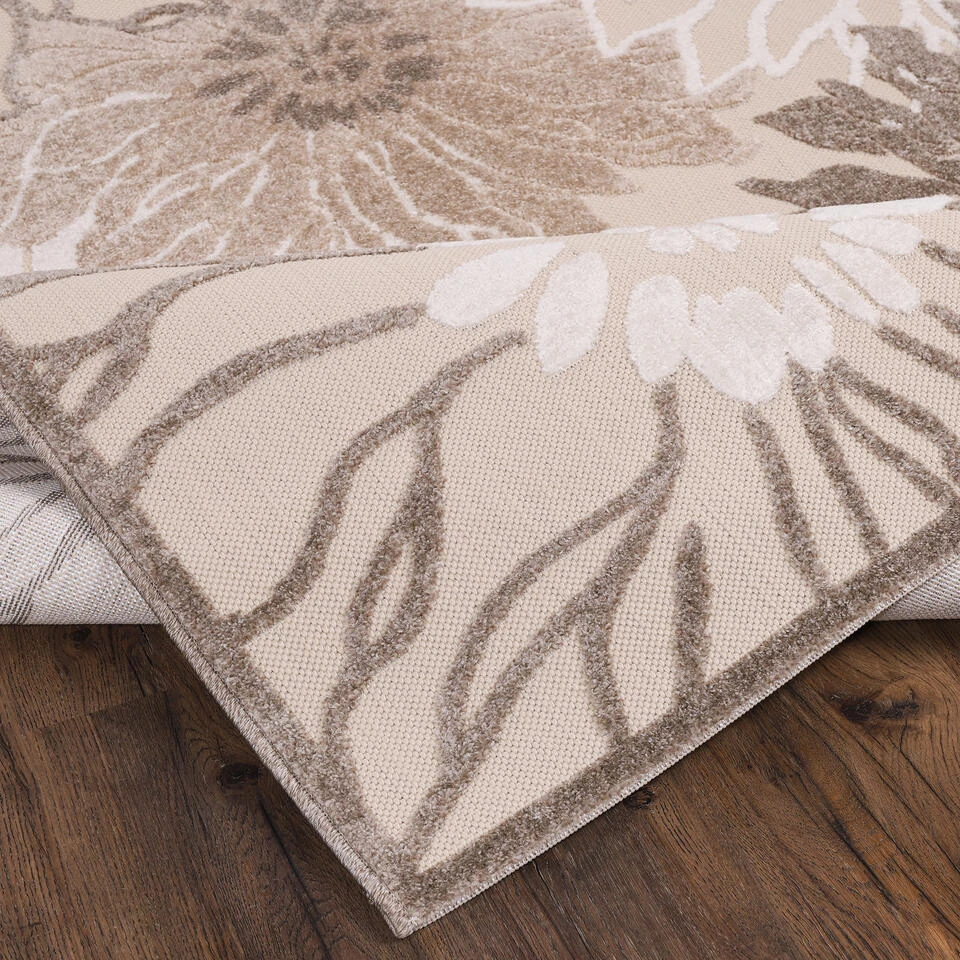 Floral Garden Binnen En Buitenvloerkleed Laagpolig Outdoor Creme - 140x200 CM 6 Floral Garden Binnen En Buitenvloerkleed Laagpolig Outdoor Creme - 140x200 CM - Afbeelding 4