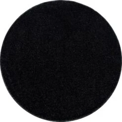 Basics Effen Rond Vloerkleed Antraciet Laagpolig - 200 CM ROND -Tapijt Wereld 1000092590 0102