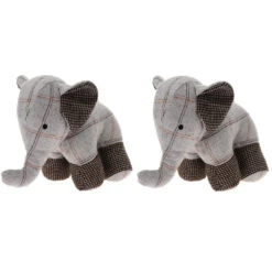 Merkloos Deurstopper - Olifant - Stof - 1 Kg - 28 Cm - Lichtgrijs -Tapijt Wereld 1000093258 0102