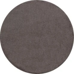 Basics Effen Rond Vloerkleed Bruin Laagpolig - 120 CM ROND -Tapijt Wereld 1000093412 0102