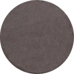 Basics Effen Rond Vloerkleed Bruin Laagpolig - 120 CM ROND
