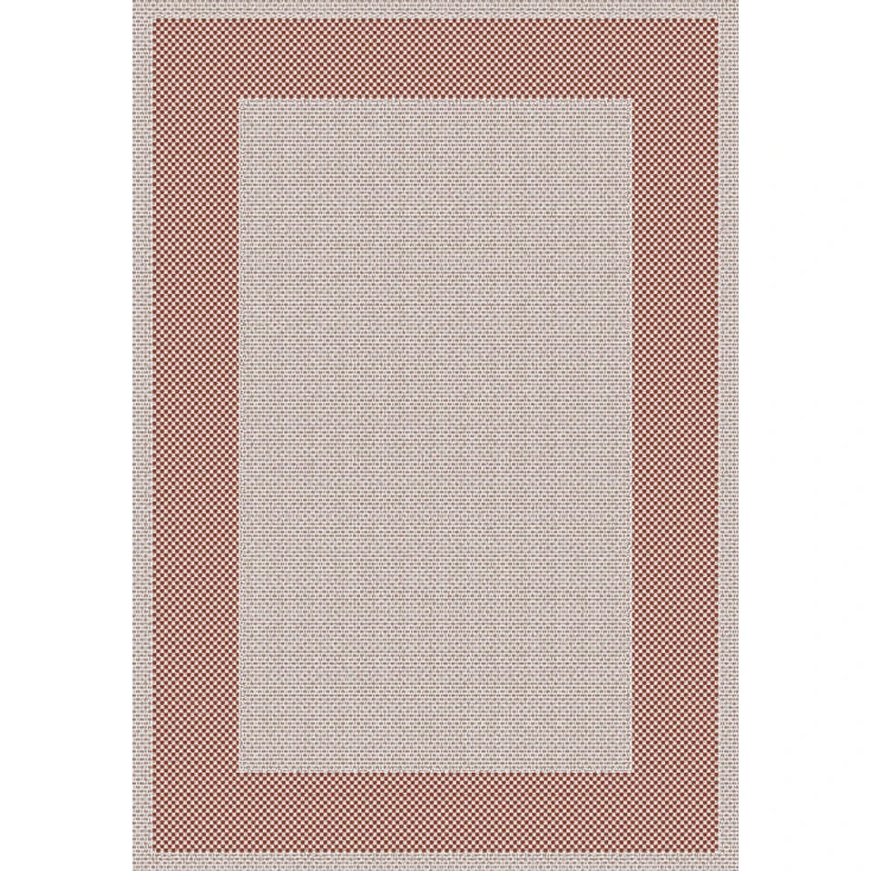 Vloerkleed Frame Beige/Brick 160x230cm Voor Binnen En Buiten 4 Vloerkleed Frame Beige/Brick 160x230cm Voor Binnen En Buiten - Afbeelding 2