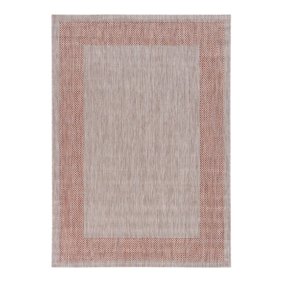 Vloerkleed Frame Beige/Brick 160x230cm Voor Binnen En Buiten 3 Vloerkleed Frame Beige/Brick 160x230cm Voor Binnen En Buiten
