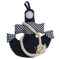 Items Deurstopper Anker - Blauw/wit - 1 Kilo - 26 X 28 Cm