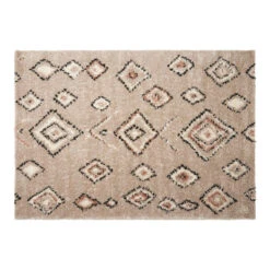 Berber Vloerkleed Hoogpolig Grijs/Beige - Ikat - Interieur05 - 120 X 170 Cm -Tapijt Wereld 1000095817 0102