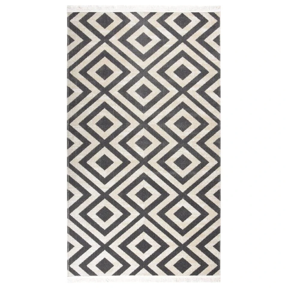 VidaXL Buitenkleed Platgeweven 115x170 Cm Lichtzwart En Lichtbeige 3 VidaXL Buitenkleed Platgeweven 115x170 Cm Lichtzwart En Lichtbeige