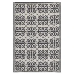 Beliani Outdoortapijt - NELLUR Zwart Polypropyleen 120x180 Cm