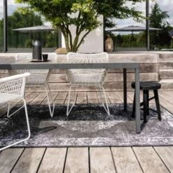 Eva Interior Buiten Vloerkleed - Sage- Zwart - 200x290 Cm -Tapijt Wereld 1299050166 0101