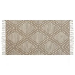 Beliani Laagpolig - KACEM Beige Katoen 80x150 Cm -Tapijt Wereld 1344beef0dc04069a55266b906182aee