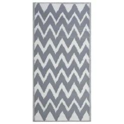 Beliani Outdoortapijt - SIRSA Grijs Polypropyleen 90x180 Cm