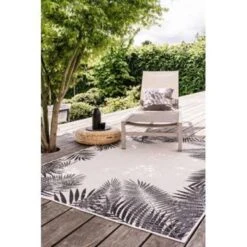 Eva Interior Buitenkleed - Leaf - Zwart - 200x280 Cm -Tapijt Wereld 1512302036 0103