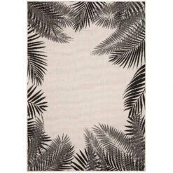 Eva Interior Buitenkleed - Leaf - Zwart - 240x340 Cm