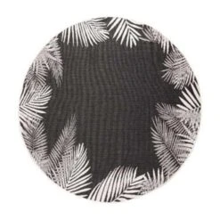 Eva Interior Buitenkleed Leaf Buitenkleed 200 Rond Zwart -Tapijt Wereld 1941348902 0101