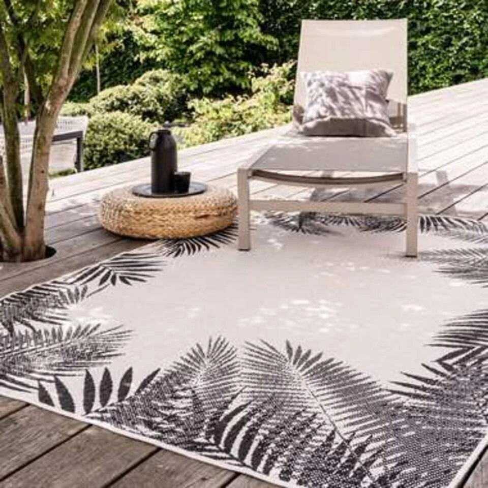 Eva Interior Buitenkleed - Leaf - Zwart - 160x230 Cm 4 Eva Interior Buitenkleed - Leaf - Zwart - 160x230 Cm - Afbeelding 2