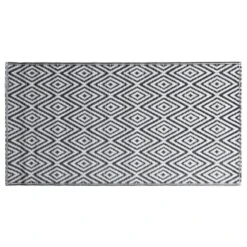 VidaXL Buitenkleed 190x290 Cm PP Wit En Zwart -Tapijt Wereld 44e3e7dd3d0d4a6d82dd703f9c1f15f6