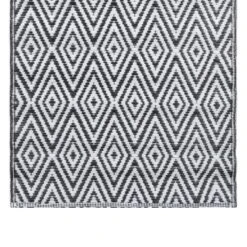 VidaXL Buitenkleed 120x180 Cm PP Wit En Zwart -Tapijt Wereld 53059296287e421c8852bf0f122fd47b