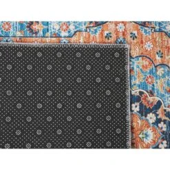 Beliani Loper - MIDALAM Blauw Polyester 60x200 Cm -Tapijt Wereld 73eb81f09ca04ed78e07b87cf0e96d98