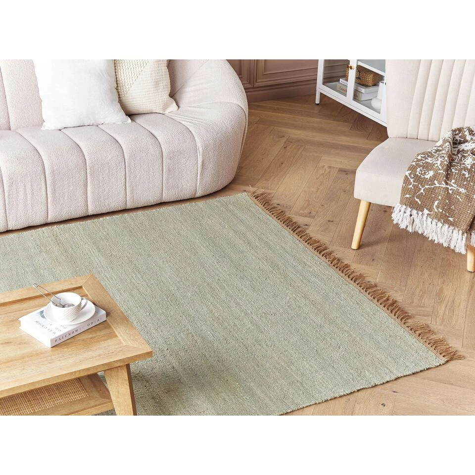 Beliani Laagpolig - LUNIA Groen Jute 160x230 Cm 4 Beliani Laagpolig - LUNIA Groen Jute 160x230 Cm - Afbeelding 2