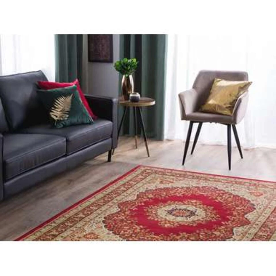 Beliani Laagpolig - KARAMAN Multicolor Polyester 160x230 Cm 4 Beliani Laagpolig - KARAMAN Multicolor Polyester 160x230 Cm - Afbeelding 2