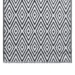 VidaXL Buitenkleed 190x290 Cm PP Wit En Zwart -Tapijt Wereld c21beba059cd4606bead10c337925128