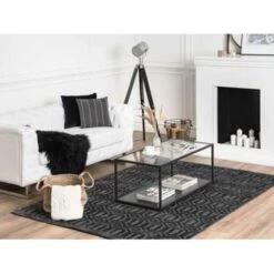 Beliani Laagpolig - ADATEPE Grijs Viscose 160x230 Cm -Tapijt Wereld ec72ff202f434d56bb3a7c3f30198a49