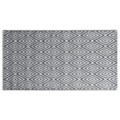 VidaXL Buitenkleed 120x180 Cm PP Wit En Zwart -Tapijt Wereld ef3475bb83e541d0a8eb48115107fb7c