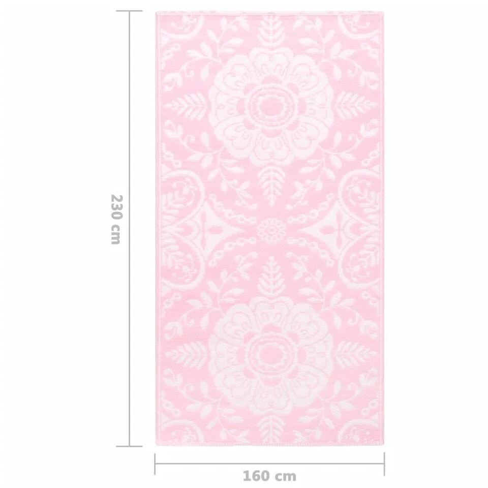 VidaXL Buitenkleed 160x230 Cm PP Roze 6 VidaXL Buitenkleed 160x230 Cm PP Roze - Afbeelding 4